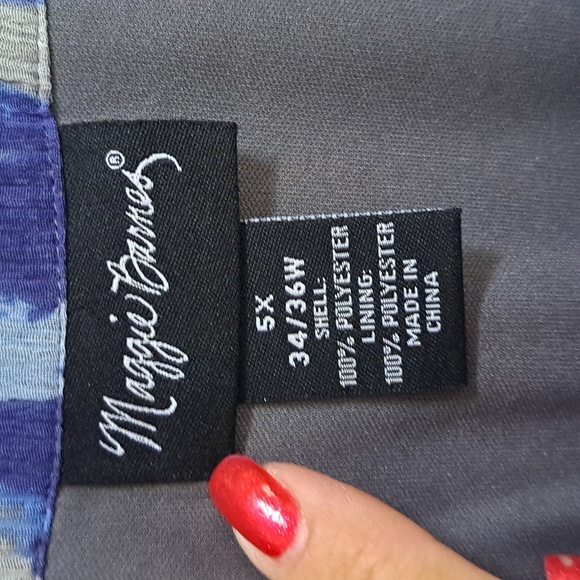 Maggie Barnes Blue/Gray Sleeveless Lined Beaded Neckline Formal Dress. Sz 5X - Picture 8 of 8